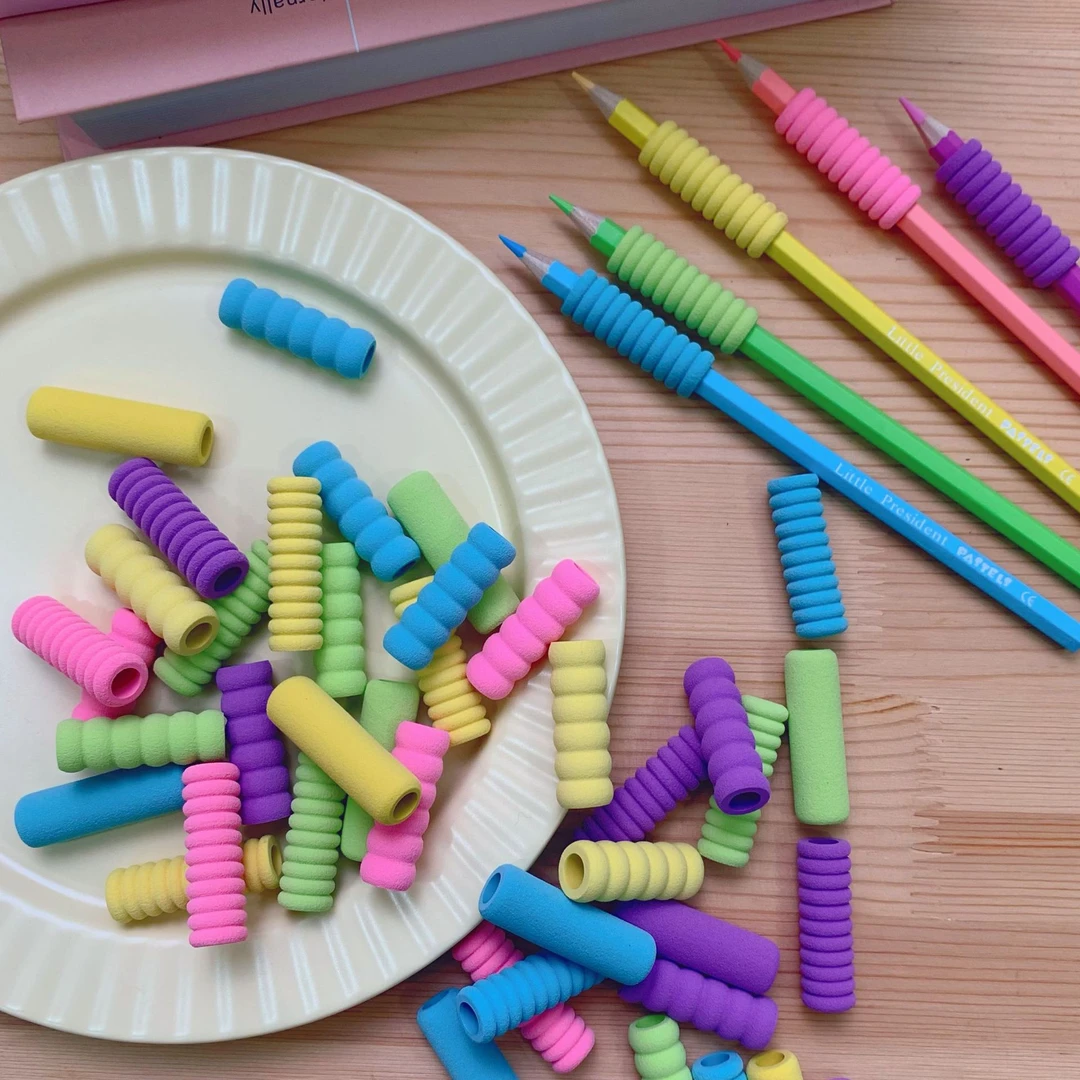 海绵握笔器铅笔马卡龙笔套保护手指柔软笔套15个一组包邮写字