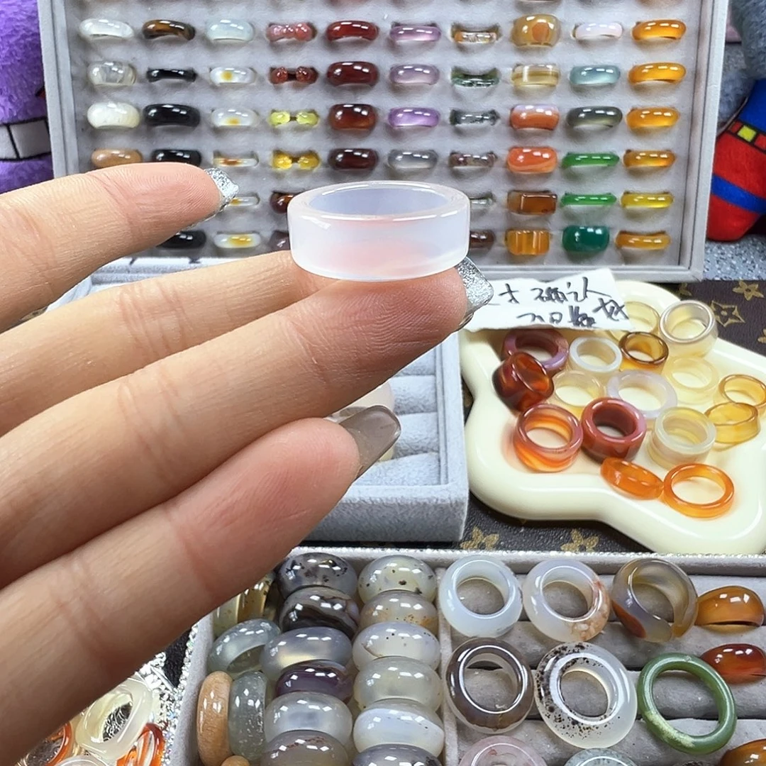 玛瑙/玉髓未镶嵌戒指A14不退换18.1港18