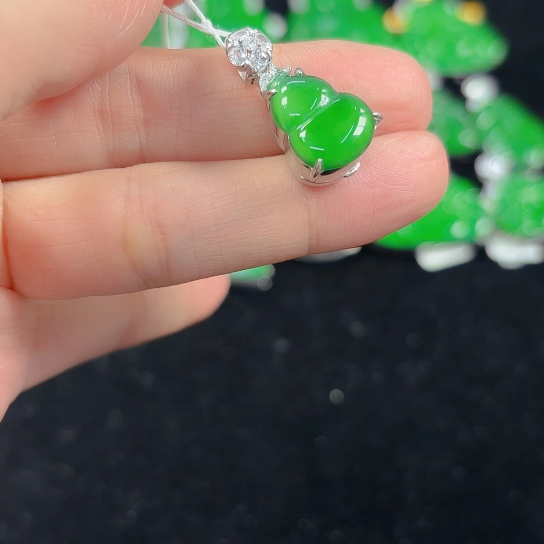 翡翠银S925镶嵌吊坠(不含链)