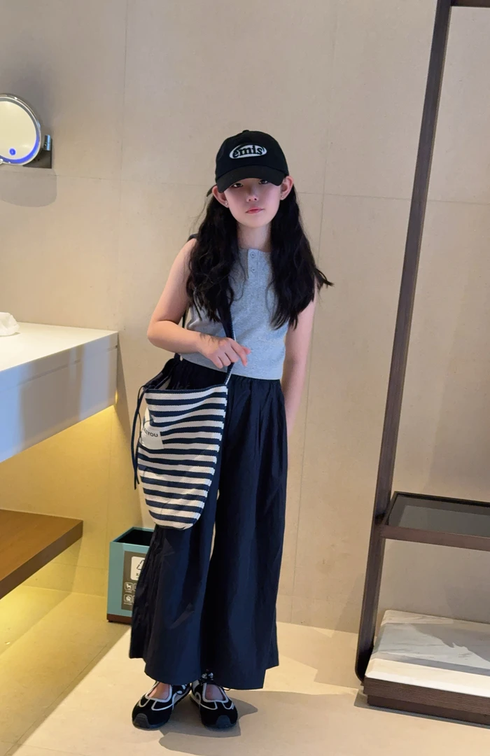 现货  【纽扣背心】夏季休闲儿童撞色男童女童百搭25078