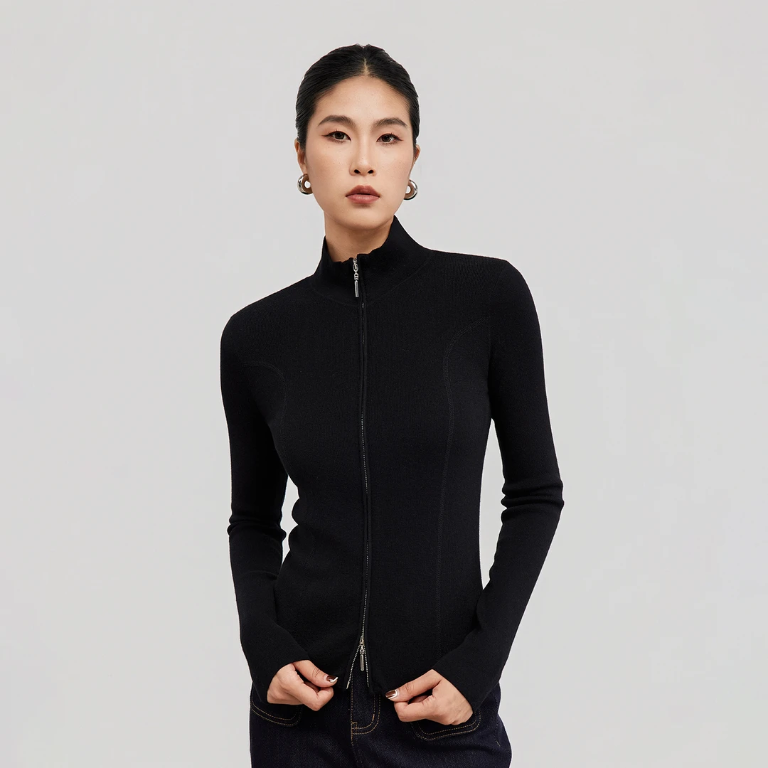 ZHENXI【黑标开衫】高个子加长时尚百搭长袖打底毛衫25QDAZ0153