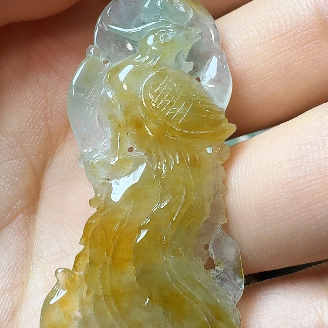 颈饰未镶嵌翡翠凤临天下吊坠