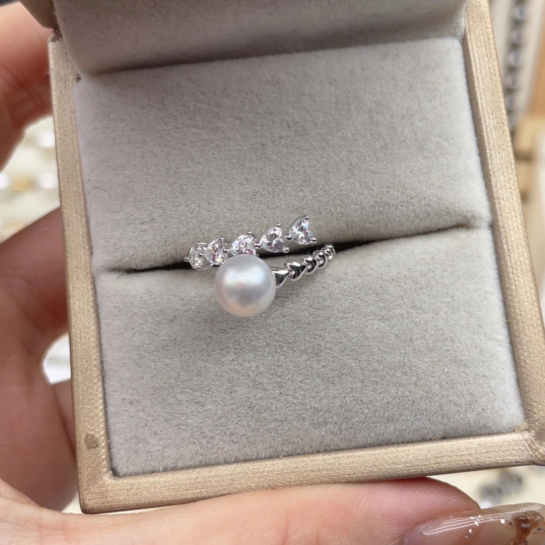 海水珍珠戒指银S925镶嵌D130