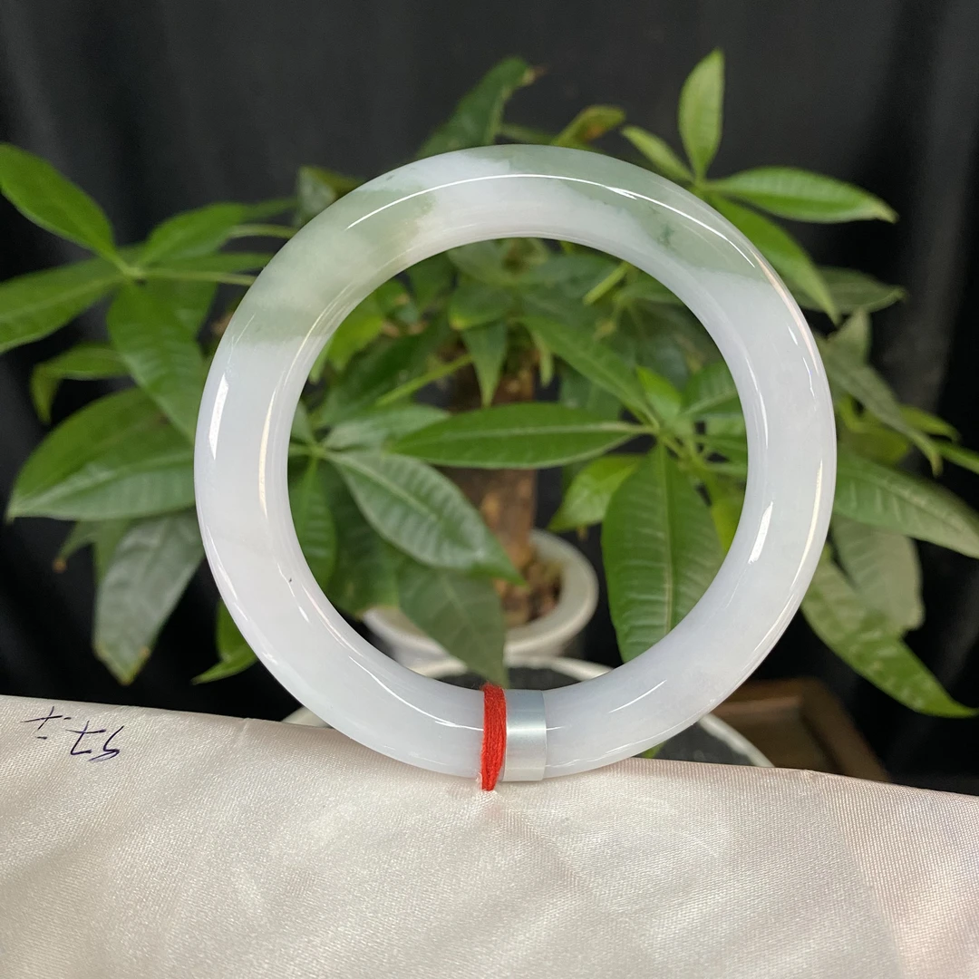 JXSZ-0196 天然缅甸翡翠A货手镯 圈口：58