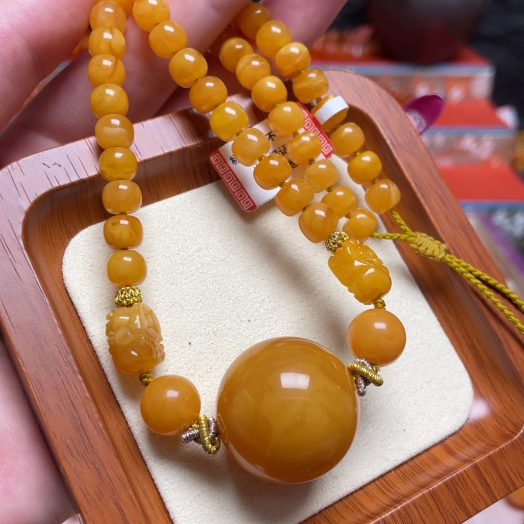 蜜蜡未镶嵌颈饰项链