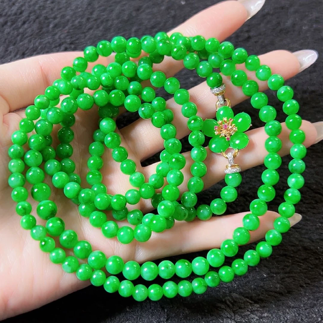 翡翠18K金镶嵌颈饰签收后24小时鉴赏期，过时不退