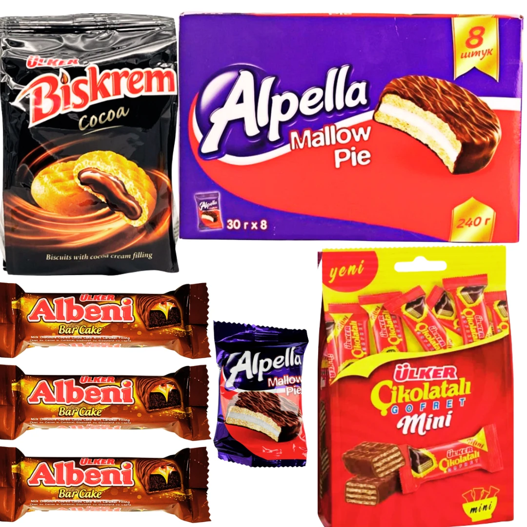 ULKER/优客albenni夹心威化饼干巧克力面包营养零食拍1发5