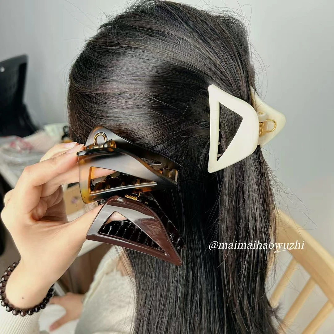 韩系简约亚克力抓夹盘发鲨鱼夹子2024新款高级感夏季发夹女后脑勺