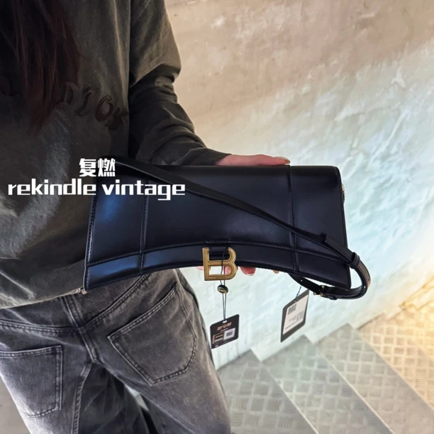 99新 Balenciaga/巴黎世家 复燃精选/黑金横版沙漏包