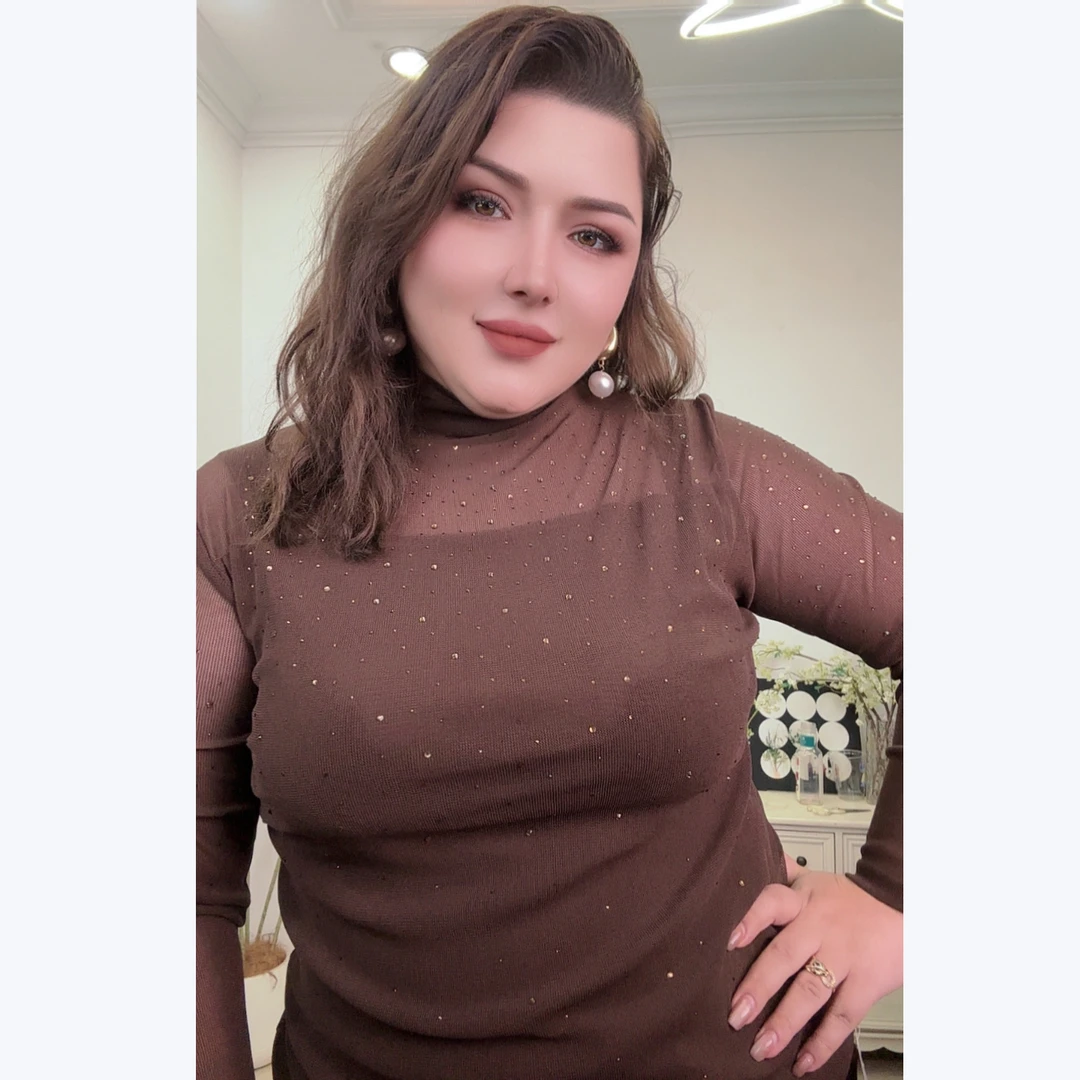 新款大码T恤显瘦常规气质百搭抗起球立领半高领