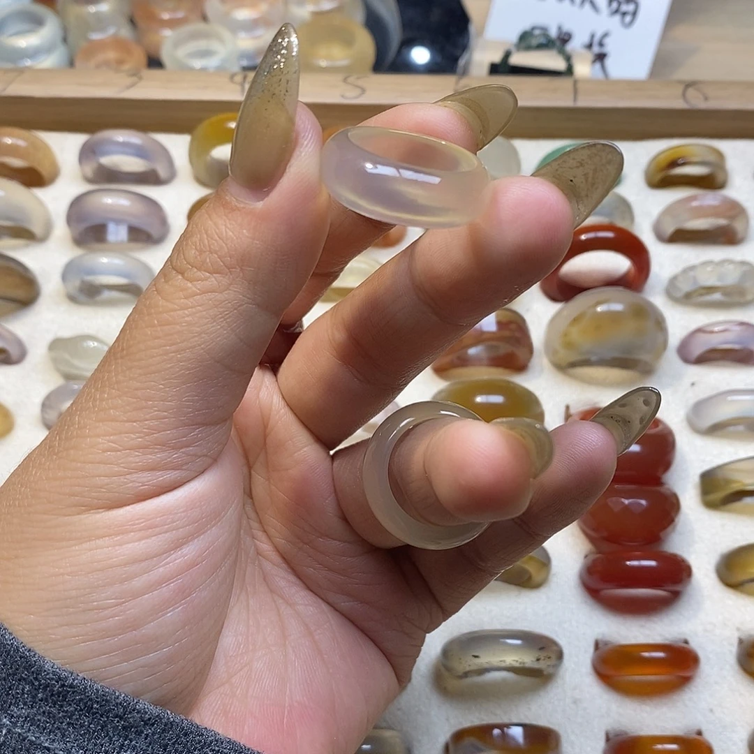 玛瑙/玉髓未镶嵌戒指A23港17不退换