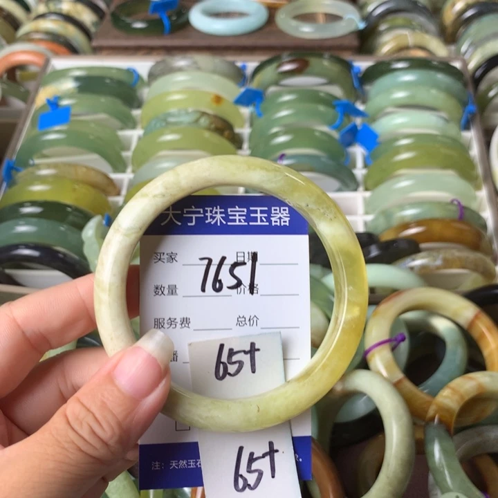 未镶嵌蛇纹石玉手镯7651
