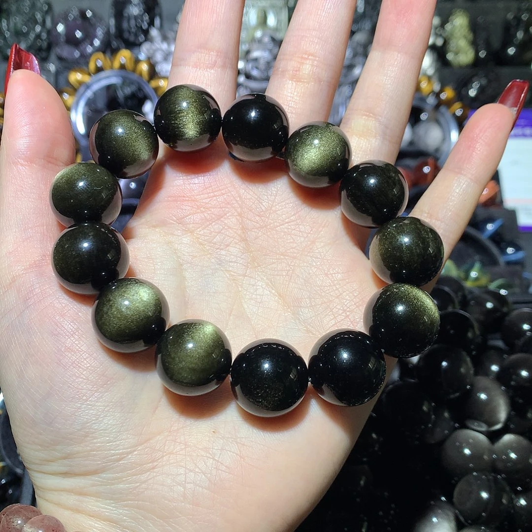 沧***楠黑曜岩未镶嵌手串