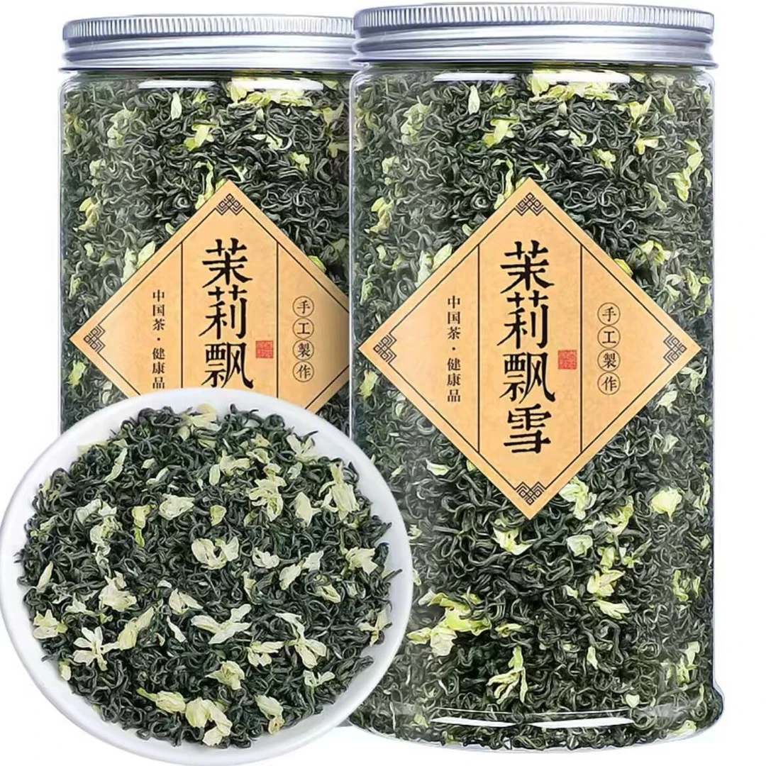（茉莉飘雪）新茶特选茉莉花茶浓香型茉莉飘雪茶叶自己喝绿茶罐装