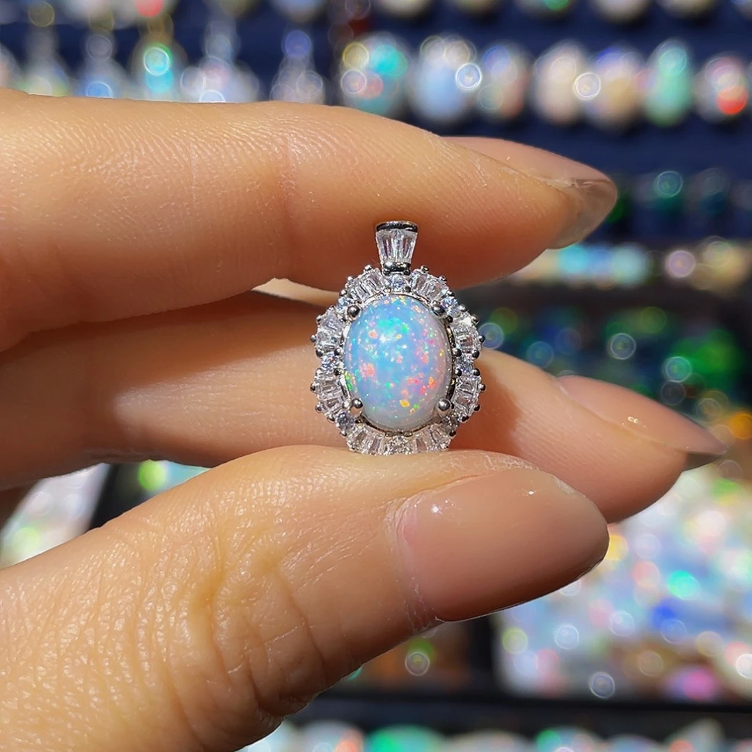 欧泊银S925镶嵌欧泊戒指z*u