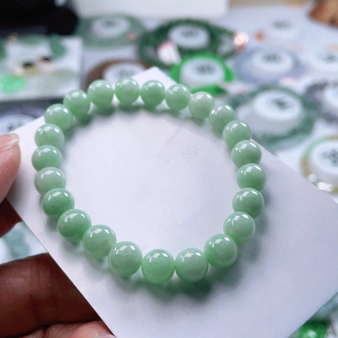 翡翠手链未镶嵌天然翡翠手串7.5mm