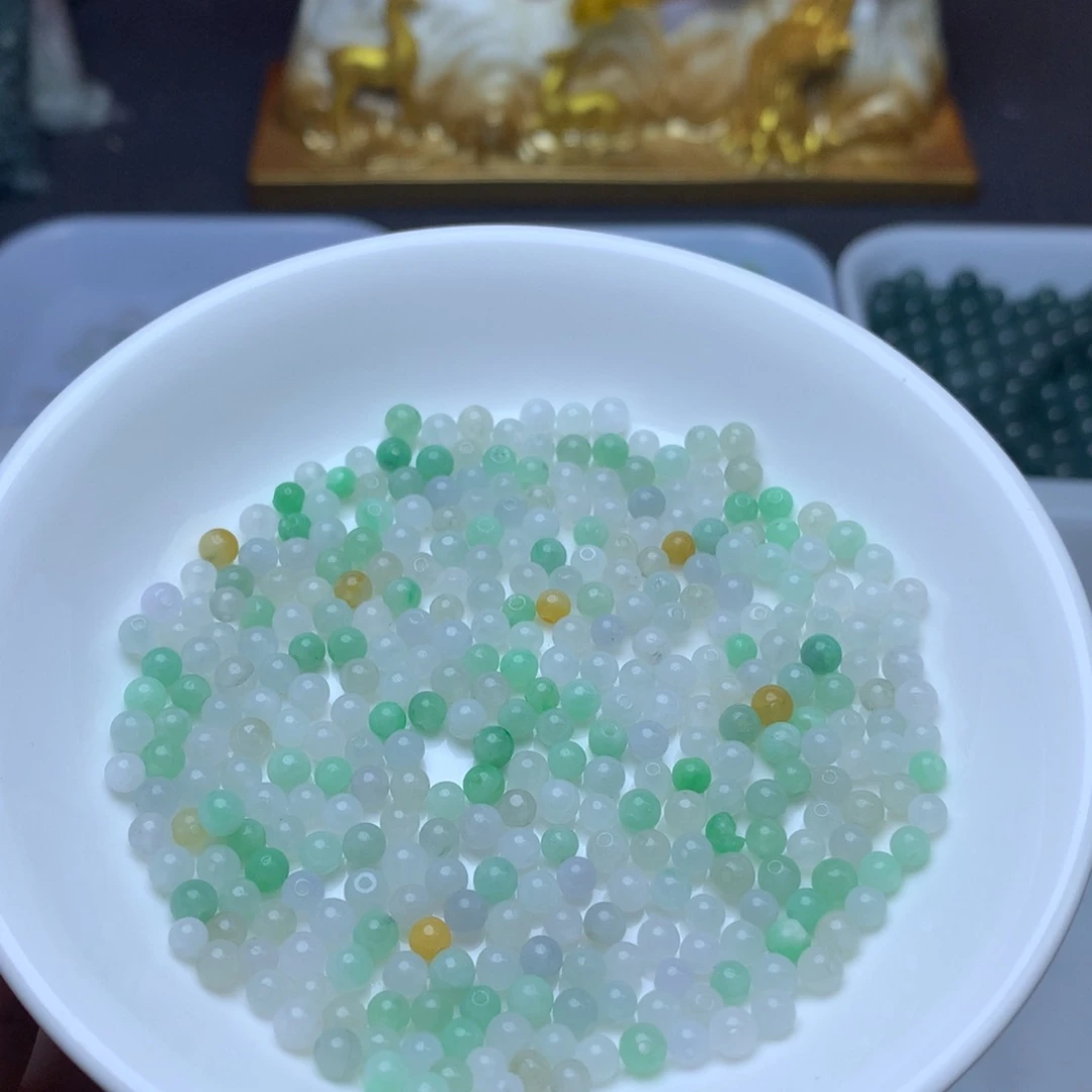 【闪购商品】翡翠手链未镶嵌卡3.8冰珠子50个