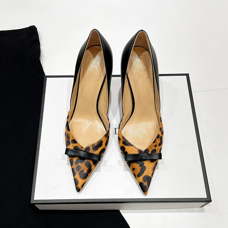 MIDITU/米蒂图 羊皮高跟鞋尖头2025年新款单鞋细跟浅口高跟鞋