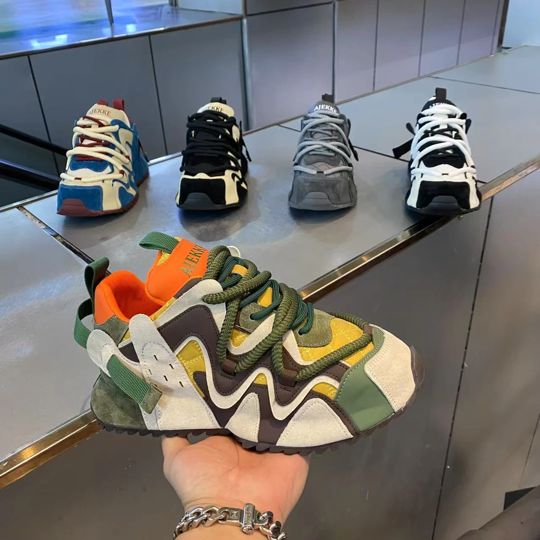 2025春季新款时尚潮流百搭个性手工包底舒适男款休闲鞋（皮鞋码）