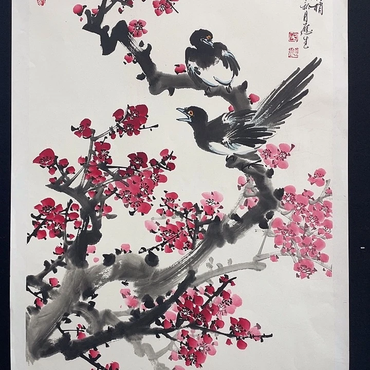 国画四尺三开作品
