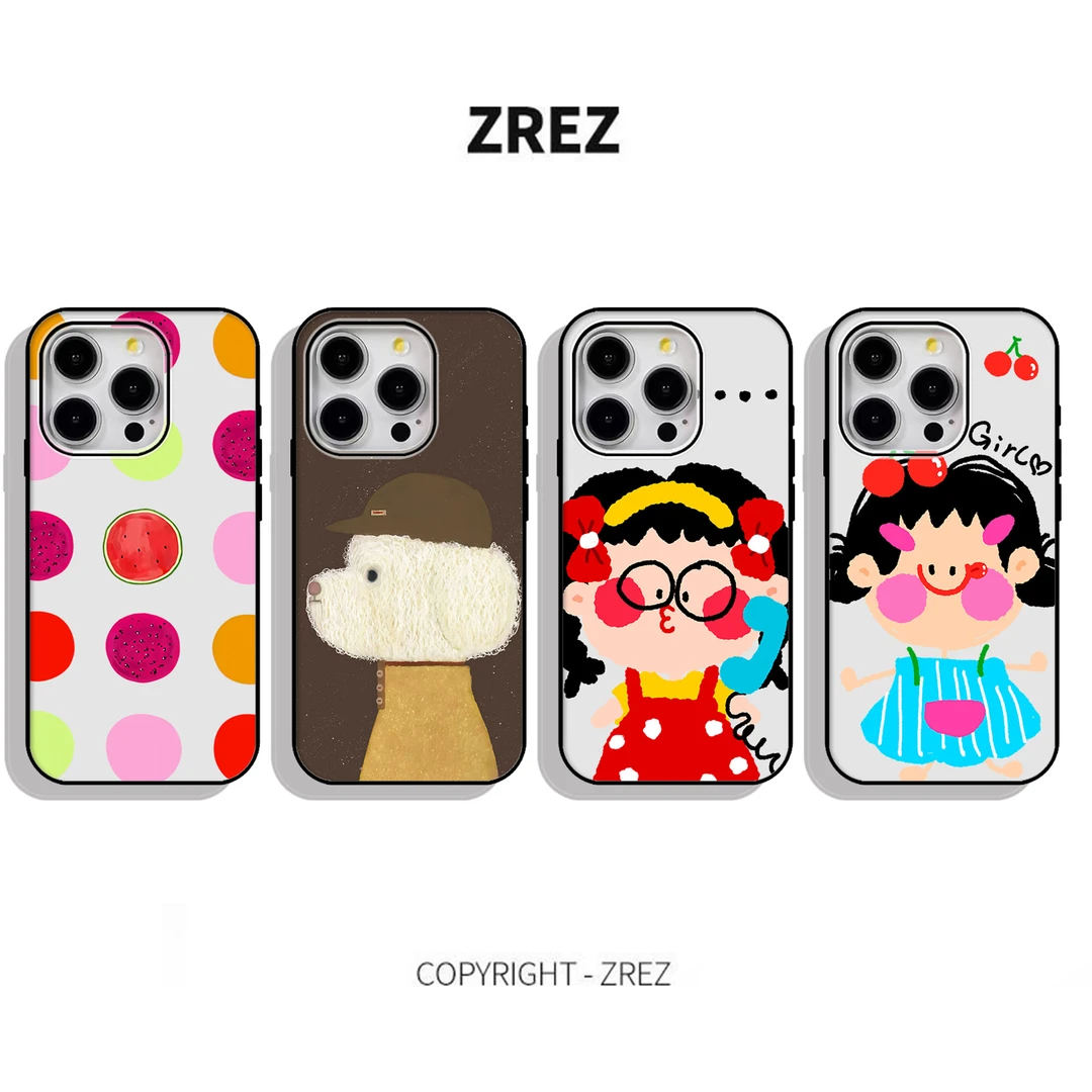 ZREZ 原创 [ 电话女孩 ] 适用苹果iPhone16ProMax防摔个性手机壳