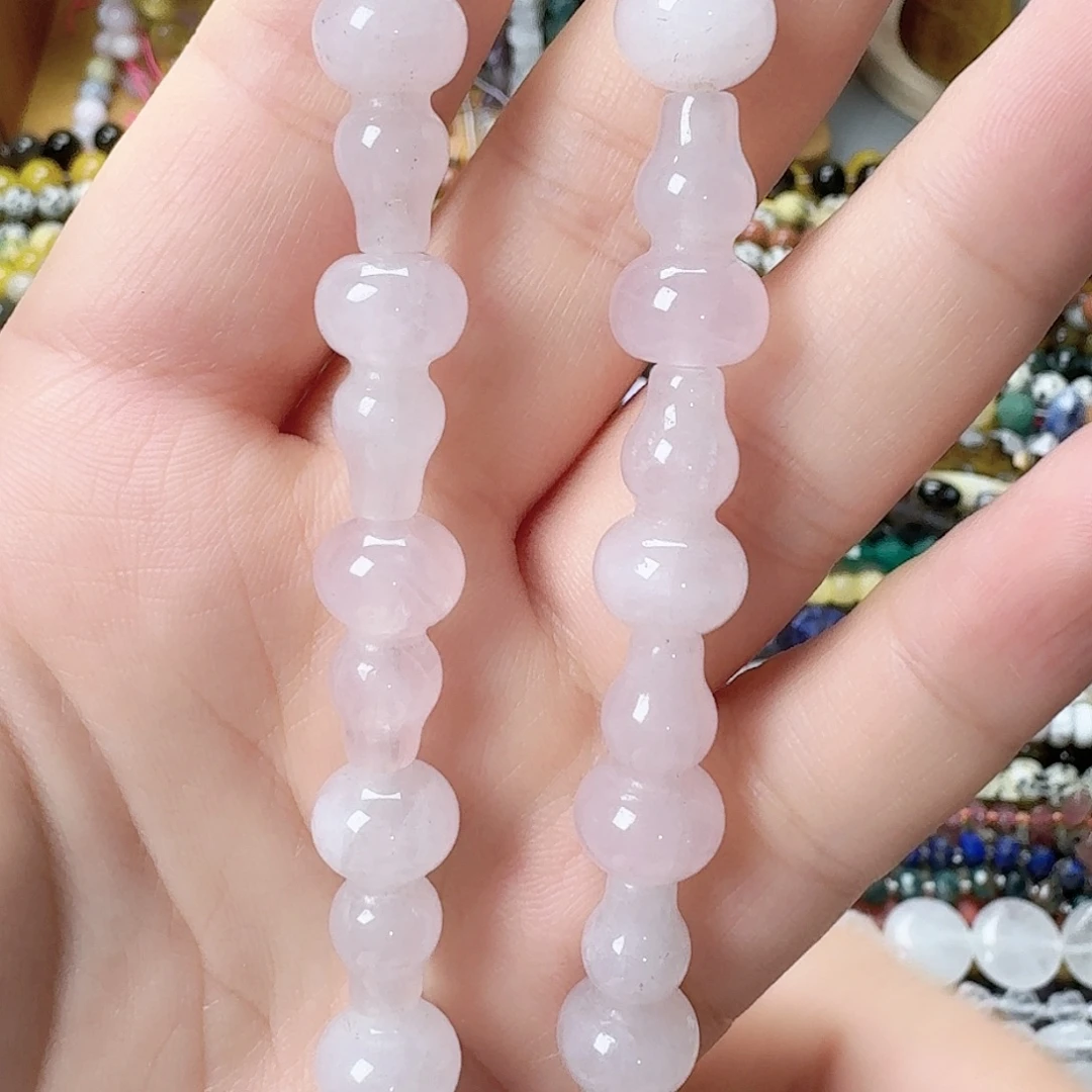 未镶嵌玛瑙/玉髓珠宝半成品粉水晶葫芦一条