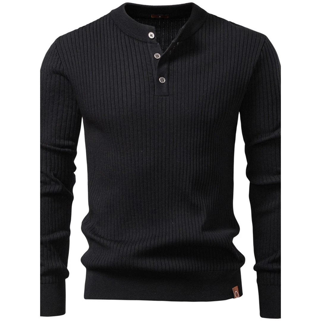 2025新款秋冬重磅覆古男士立领针织毛衣男外套亨利领针织衫抗起球