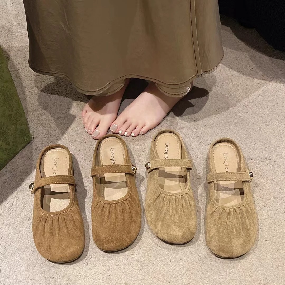 2025年新春夏仙女风网红时尚百搭夏季软底复古法式平底女鞋