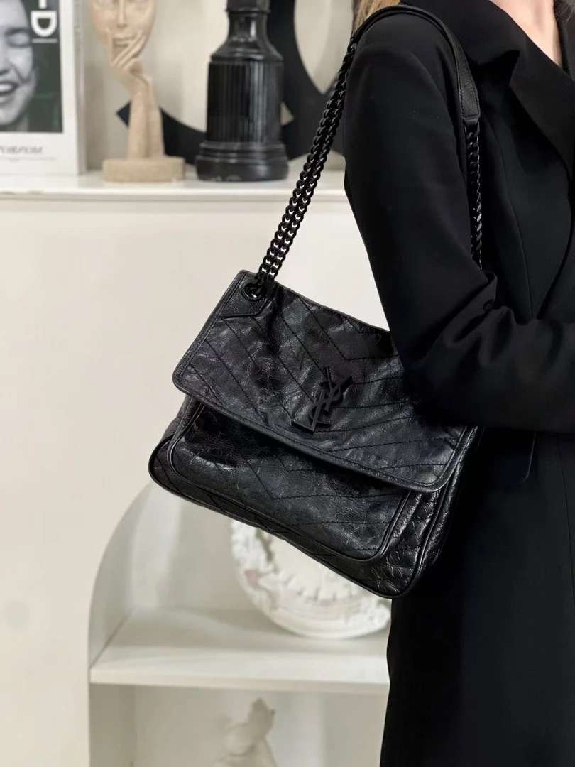 95新 YSL/圣罗兰 ysl niki中号so black/甄选