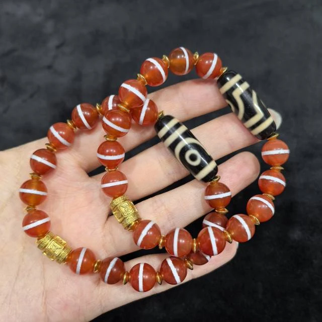 【佳哥严选】J94790-玛瑙diy手串(二眼)-多样性发其一-10mm