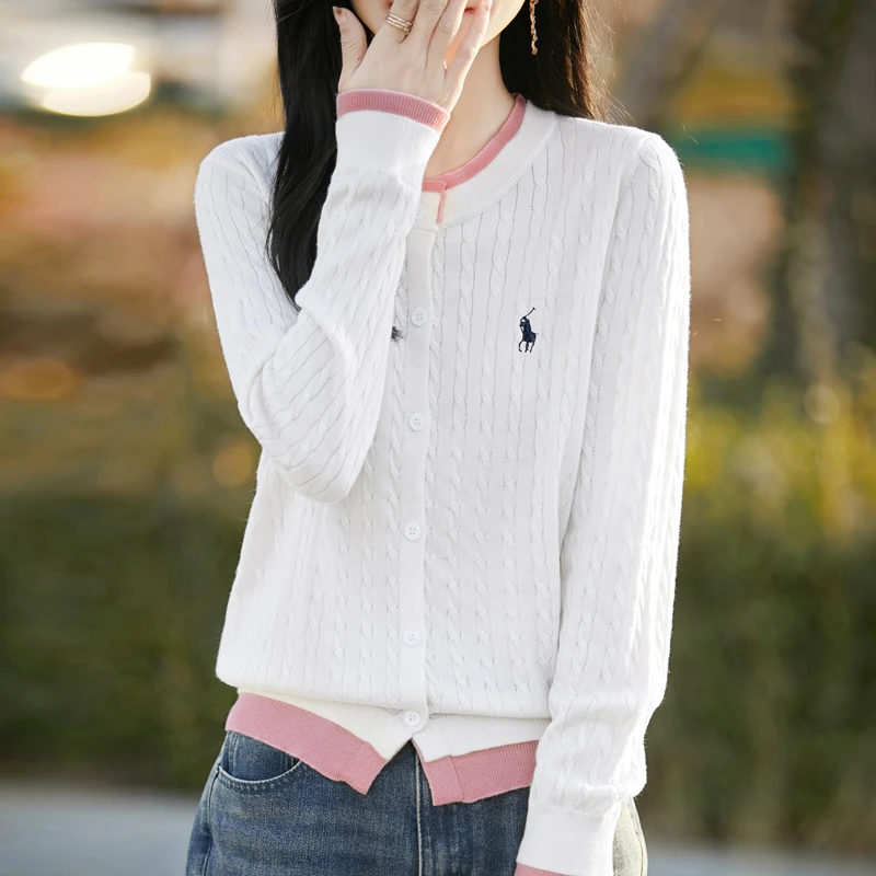 2025年秋季长袖针织开衫女宽松百搭纯色休闲外套上衣针织衫薄款