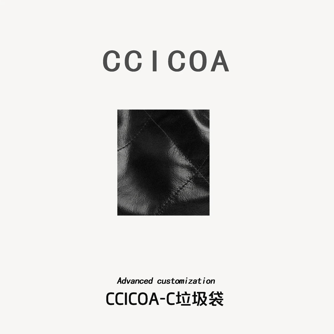 【王圆YUAN定制】C垃圾袋水桶包头层牛皮斜挎单肩-CCICOA