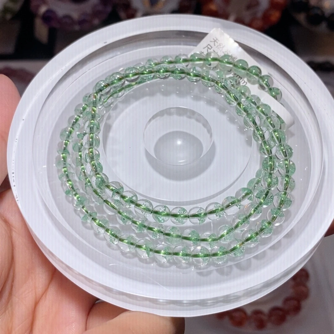 未镶嵌手链水晶多圈翠幽灵手链5.2