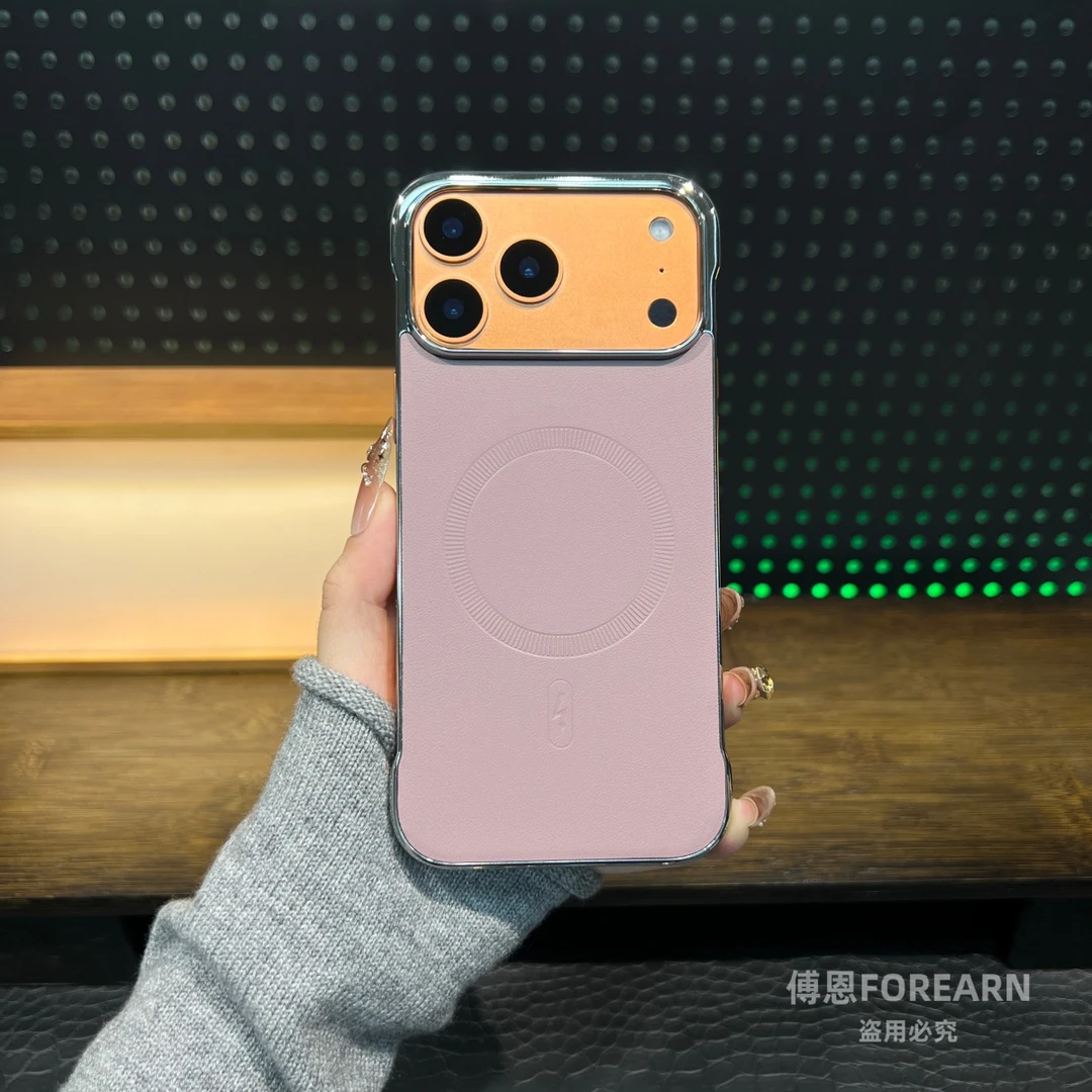 适用于iPhone苹果17promax手机壳17pro真皮air保护套17高端磁吸款
