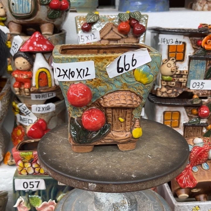 紫砂花盆粗陶材质多肉花盆