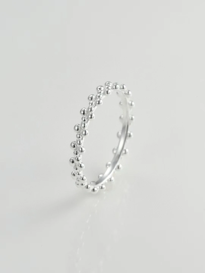 足银戒指 足银999纯银闭口戒指韩版时尚小众高级感ins冷淡风