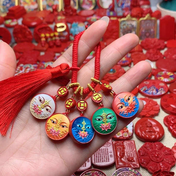 天然辰砂工艺品朱砂包包挂