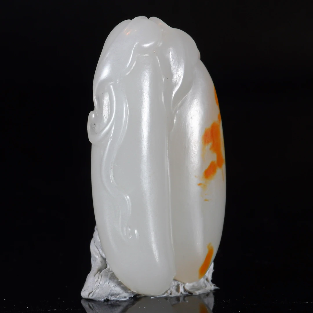 LOT.010和田白玉带皮瓜果坠X1392