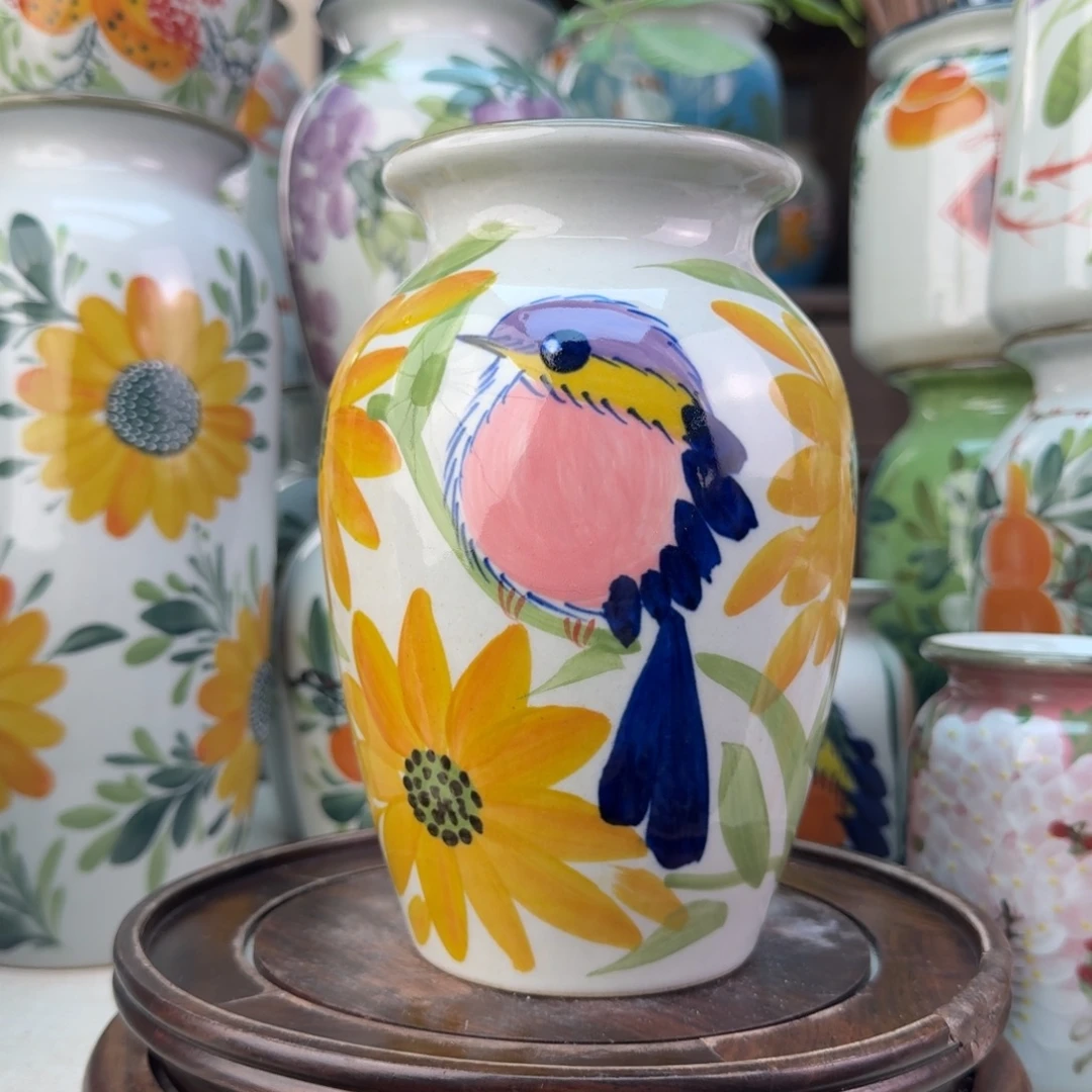 景德镇陶瓷手绘花瓶无孔