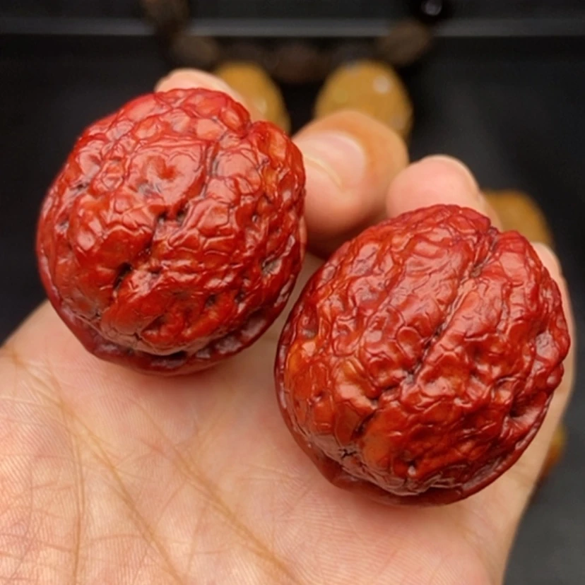 【闪购商品】文玩核桃把件40尺红彩至尊疙瘩包