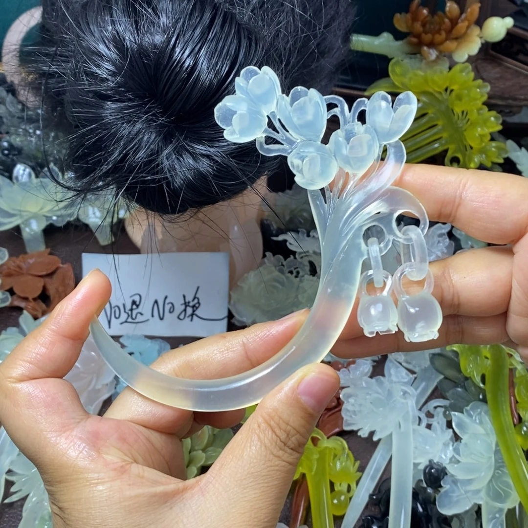 蛇纹石玉未镶嵌发饰