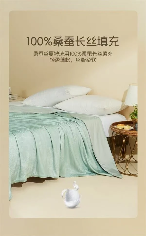 100%纯桑蚕长丝空调夏被（以直播间实物为主）