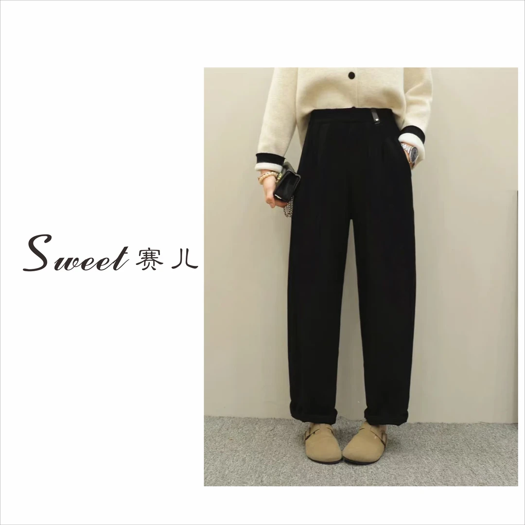 【心岛初晴】｛4231｝加绒加厚显瘦奶奶裤