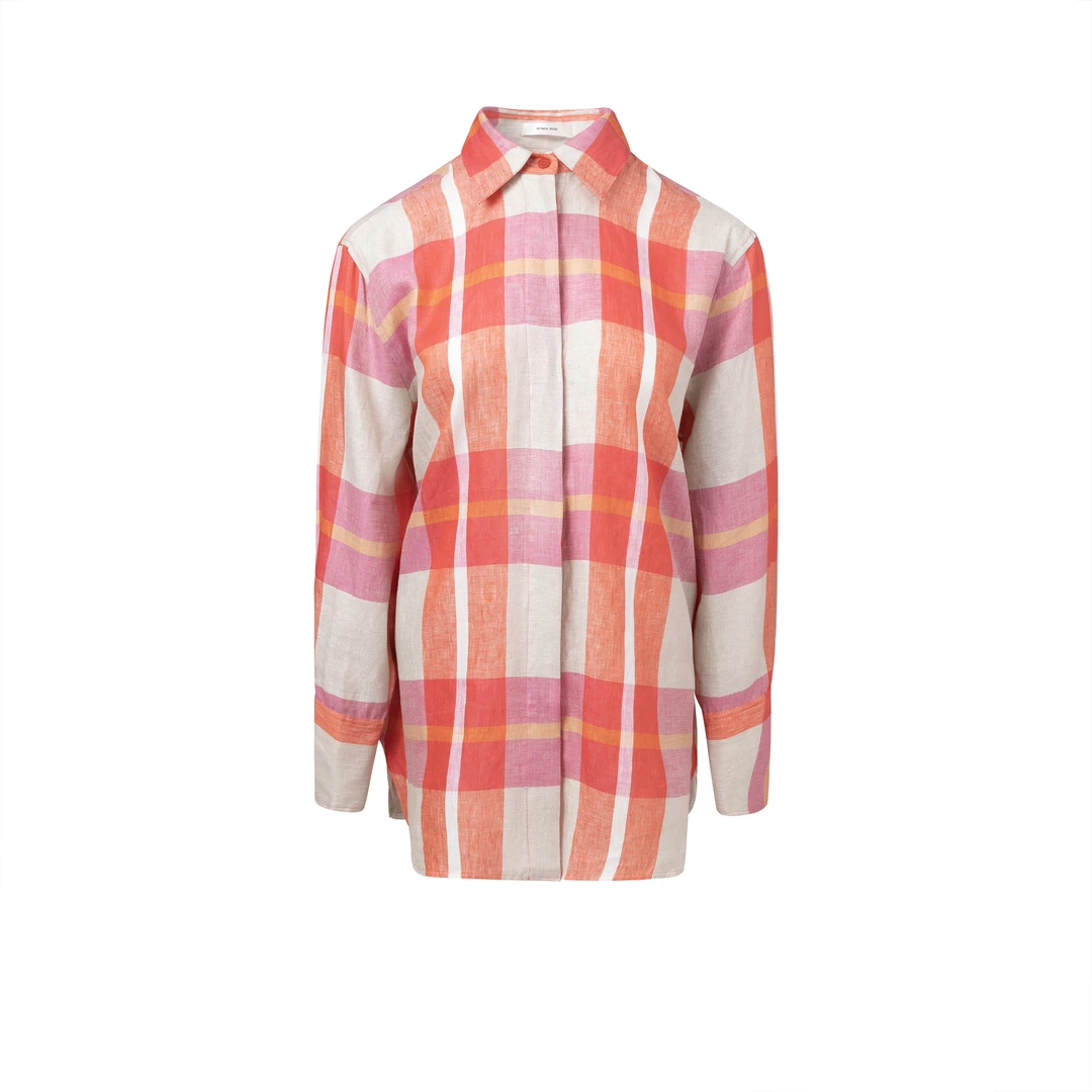 【坤姨专属】“仲夏马卡龙” 春夏 撞色格子 翻领三色衬衫