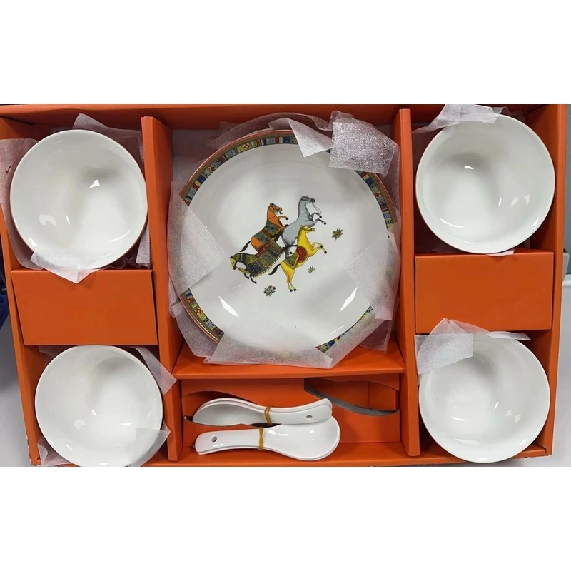 【广东514  玲玲专属】陶瓷轻奢餐具碗盘家用高档10件套礼盒装