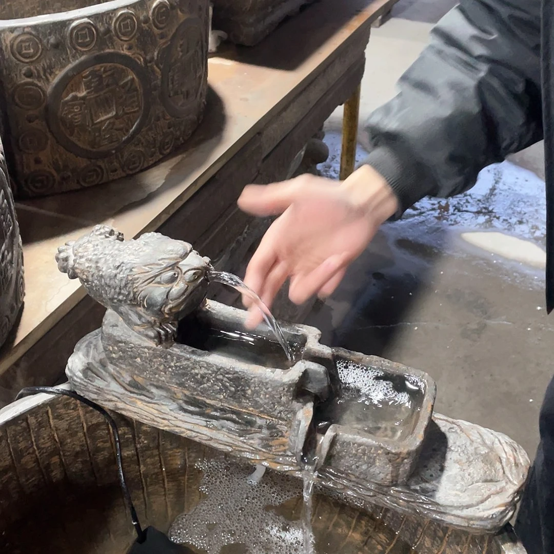 人造石金蟾吐水+循环水泵