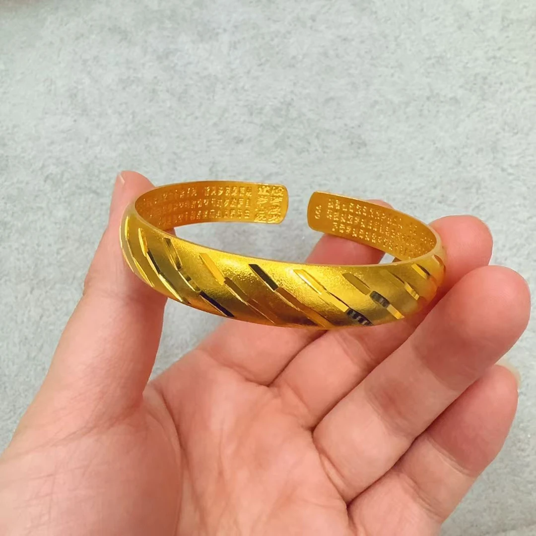 手镯 手镯 古法心经流星雨开口手镯 SZ-11070