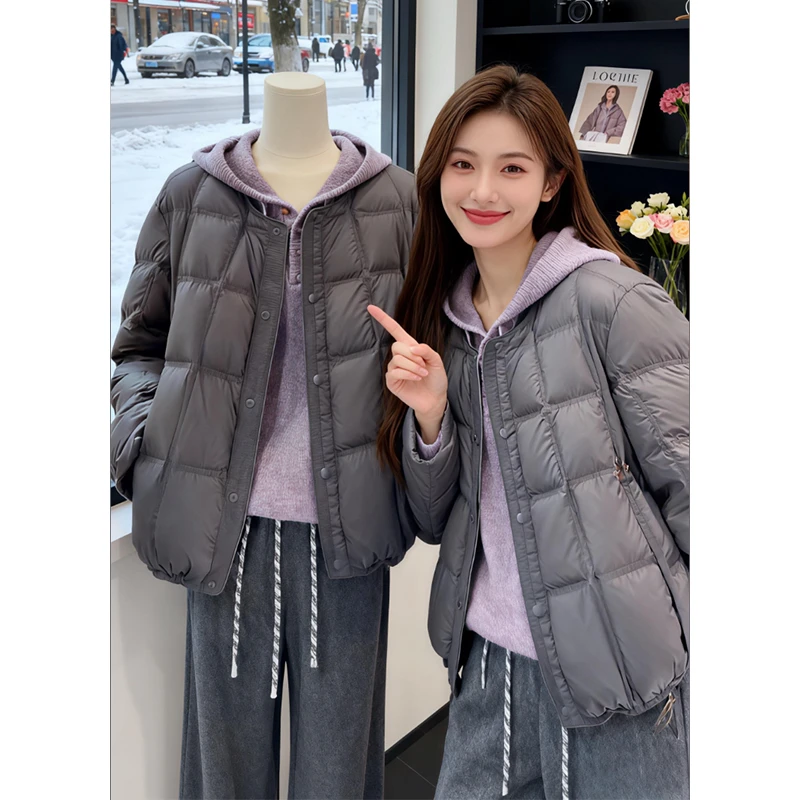 SHALLDOER【奶芙静谧】2026冬季豆腐块纯色棉服保暖上衣氛围感搭子