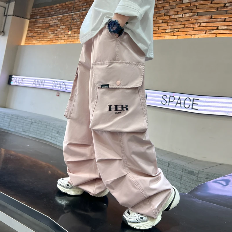 男童工装裤2025新款裤子炸街春秋款中大儿童春装阔腿裤春季宽松潮