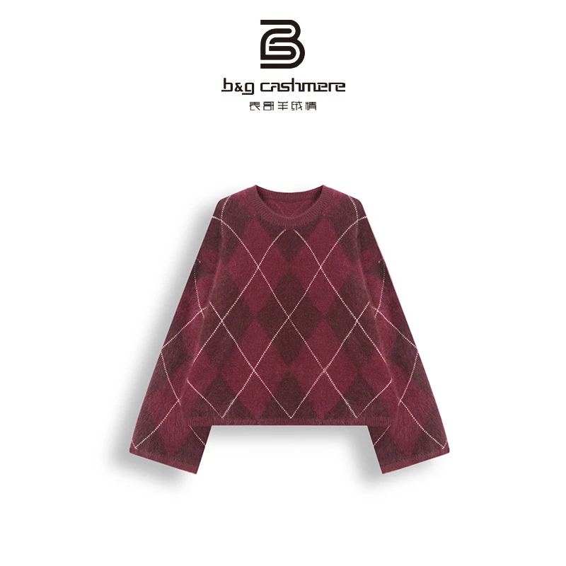 B&G CASHMERE【绿野仙踪】时尚圆领设计拉绒套头衫-003443